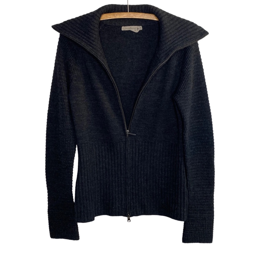 Smartwool Lost Lake Full Zip Cardigan 100% Merino Wool Stormy Dark Gray Small